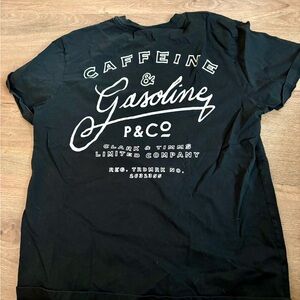 P&Co Black Graphic Tee with White Print